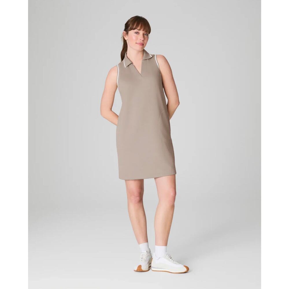 SPANX New Airique Sleeveless Polo Dress Small NWT Ashwood Golf Athleisure
